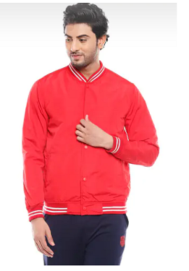 Mens Band Collar Solid Jacket