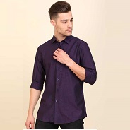 Men Slim Fit Self Design Casual Shirt