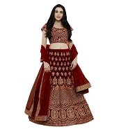 Embroidered Semi Stitched Lehenga Choli